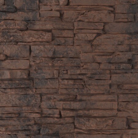 Ekena Millwork 9"W x 8"H Canyon Ridge Stacked Stone, StoneWall Faux Stone Siding Panel, Canyon Brown PNUCNCB-MAT-SAMPLE